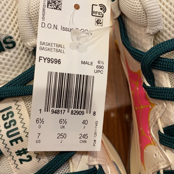 New W Tags Adidas D.O.N DON issue 2 GCA size 7 - Picture 6 of 7